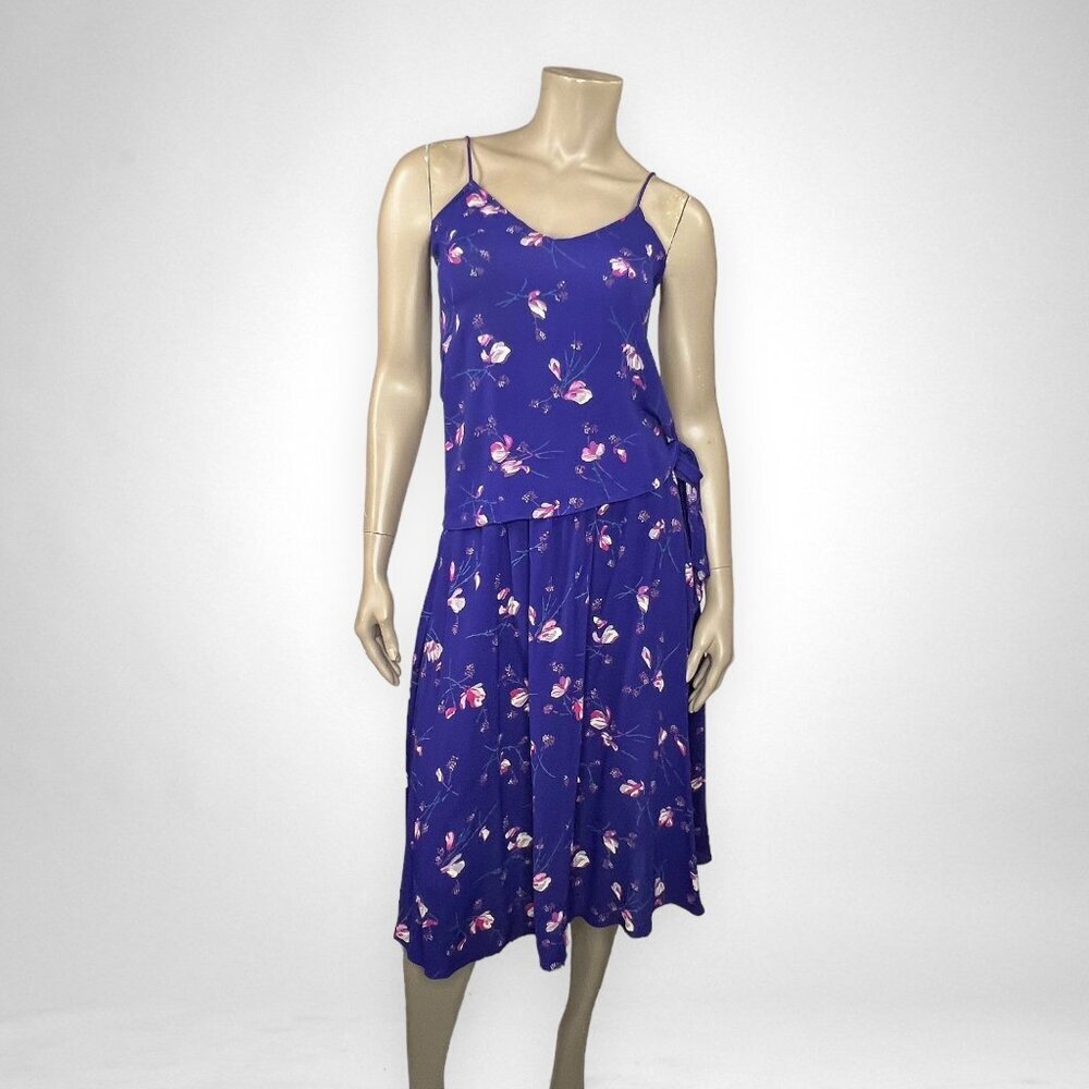Vintage SAKS FIFTH AVENUE‎ 7 Floral Purple Skirt Set 2 piece Junior